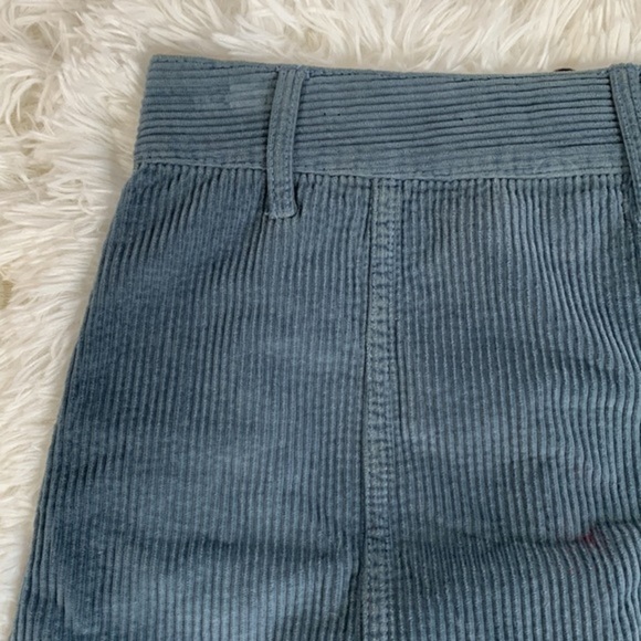 American Eagle Blue Corduroy High Rise A-Line Mini Skirt - Picture 2 of 9
